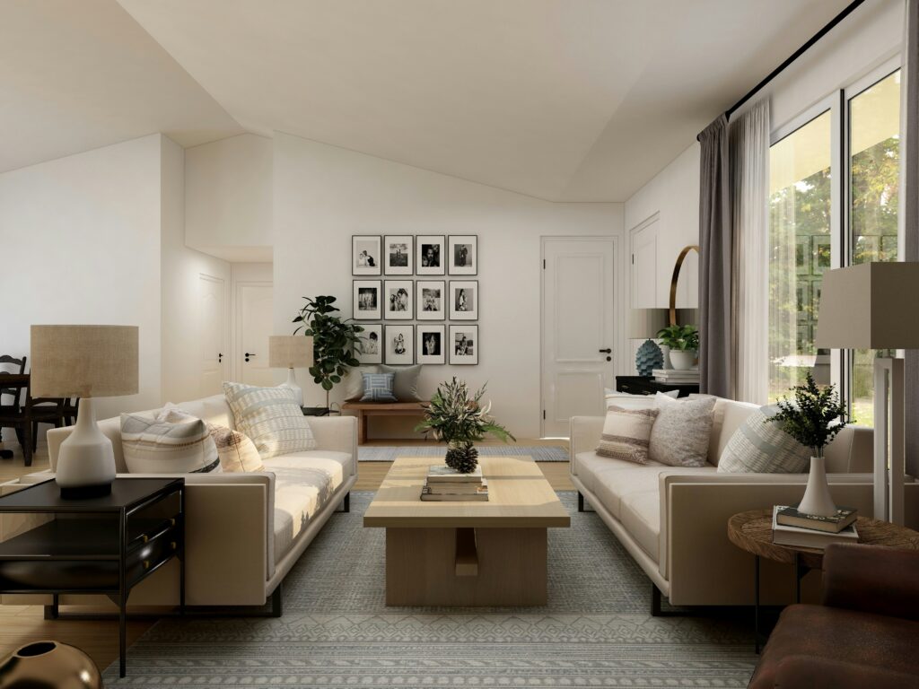 symmetrical living room lamps